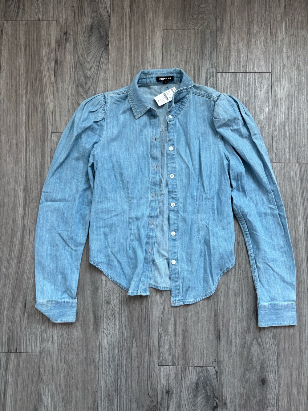 Express Denim Long-Sleeve Button Up XS